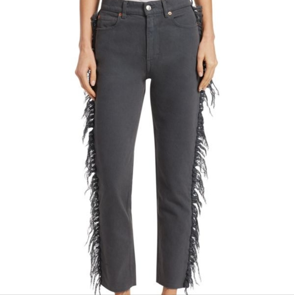 NWT IRO Paris Movement Fringe-Trimmed Cropped Jeans Size 27 - Picture 1 of 15